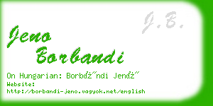 jeno borbandi business card